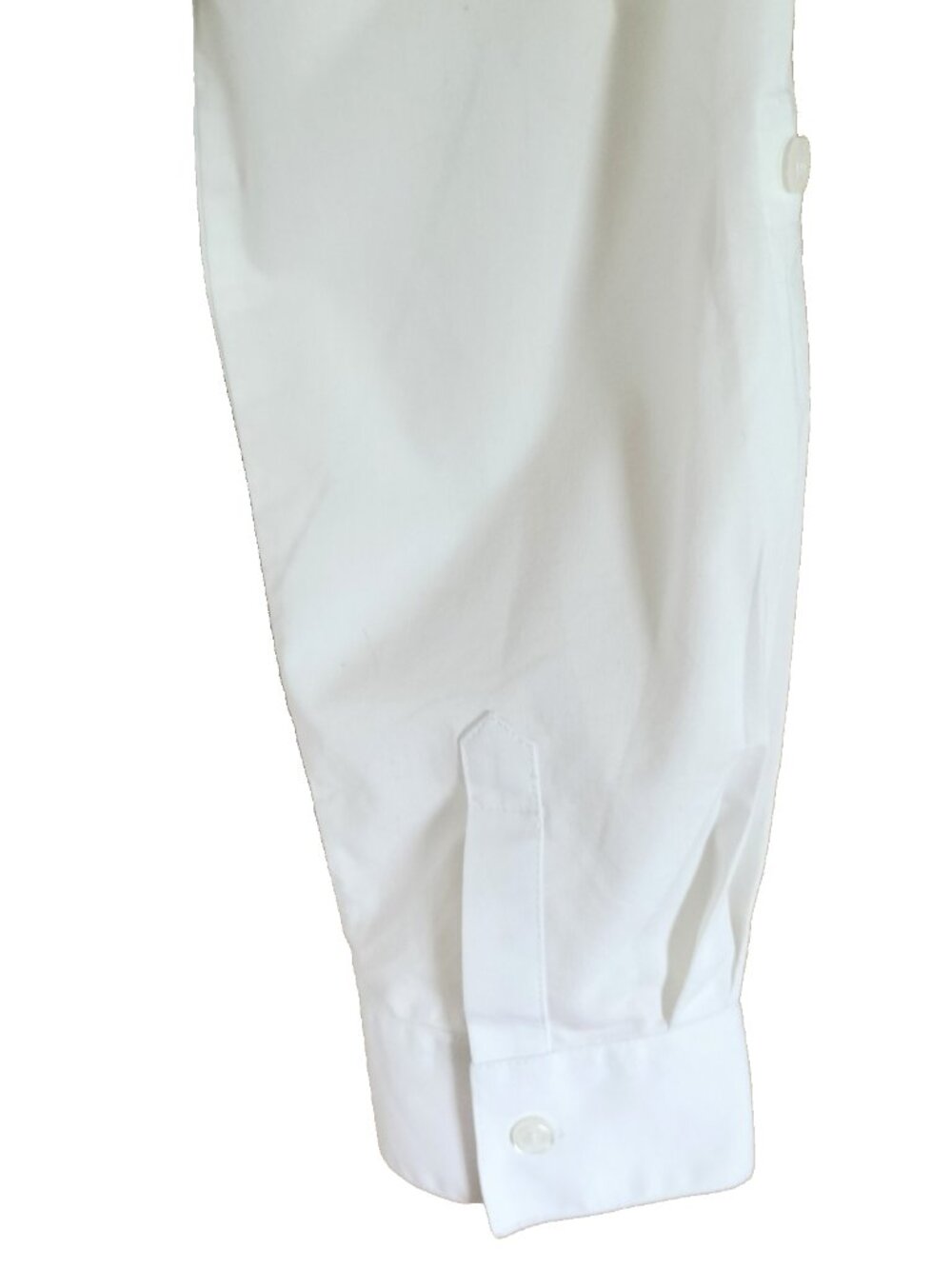 Chico's Button Front Tunic Blouse 2 Lg White Long Roll Tab Slv Side Slits - Picture 7 of 8